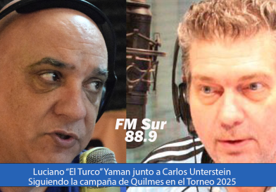 El «Turco» Yaman en los relatos y Carlos Unterstein en estudios centrales. El fútbol de Quilmes 2025 por FM Sur.